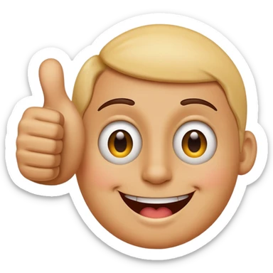 tums up with smiley face looking shock just the hand no face sticker