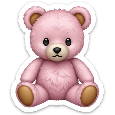 Hurt light pink teddy bear sticker