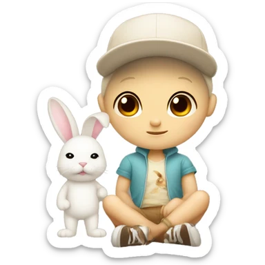 sonny angel with a bunny hat sticker