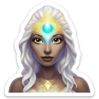 Pleiadian radiant glowing diva woman female third eye sticker