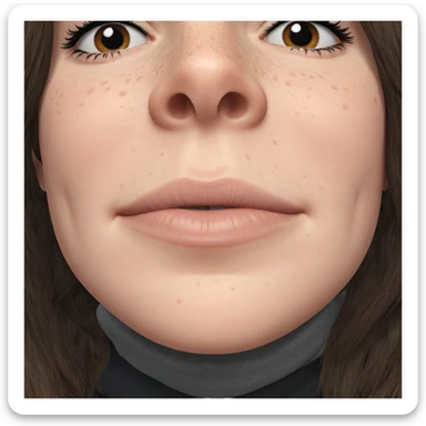 freckled girl with black eyes sticker