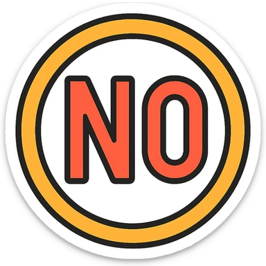 the word NO sticker