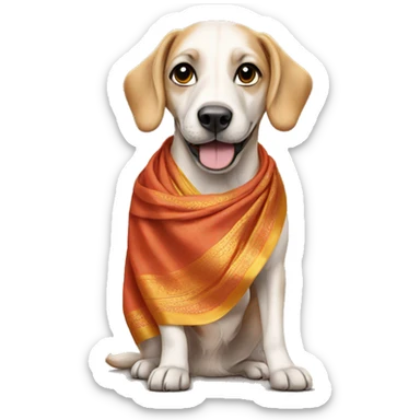 Dog wearing saree sticker