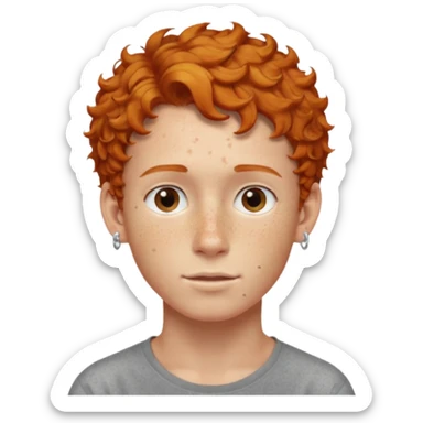 im short curly ginger haired young guy and also have earring on my left ear  sticker