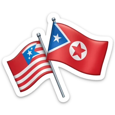 About a emoji flag hack combination with Puerto Rico + North Korea emoji flag combination flag hack as a flag sticker
