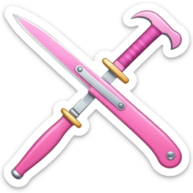Pink bow knife sticker