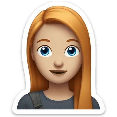 Girl with straight ginger hair and blue eyes sticker