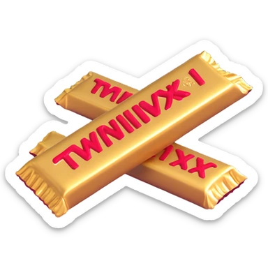 Twix candy bar with gold wrapper sticker