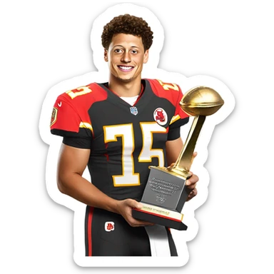 Patrick mahomes with afc trophy sticker