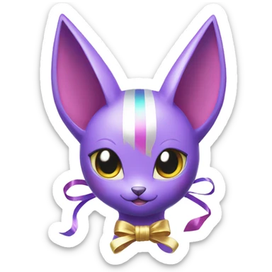 Shiny colorful Espeon with ribbons sticker