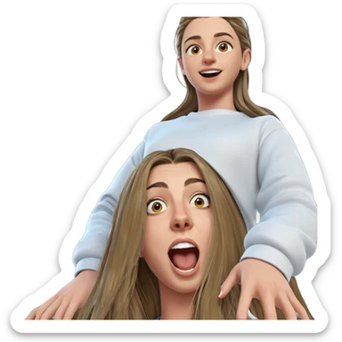 girls with long hair sticker