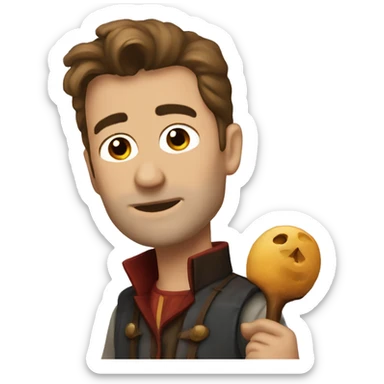 Stefan holding moulin  sticker