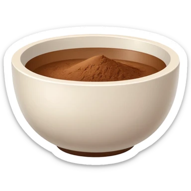 white bowl with a simple brown color inside, no liquid or gloss sticker