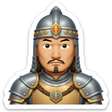 portrait of Genghis Khan in armor sticker