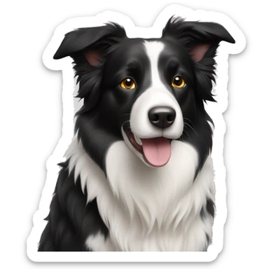 black and white border collie full body sticker