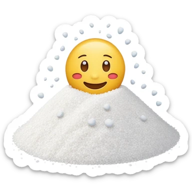 Happy emoji with salt pile sticker