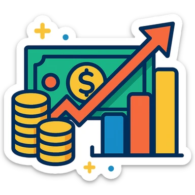 vibrant toon style finance concept sticker
