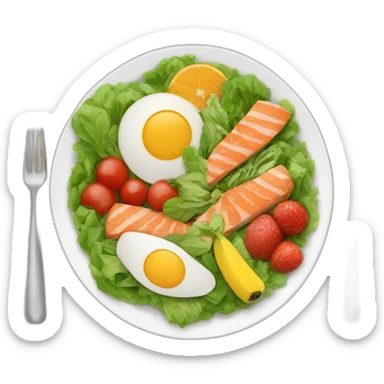 healthy plate of food sticker