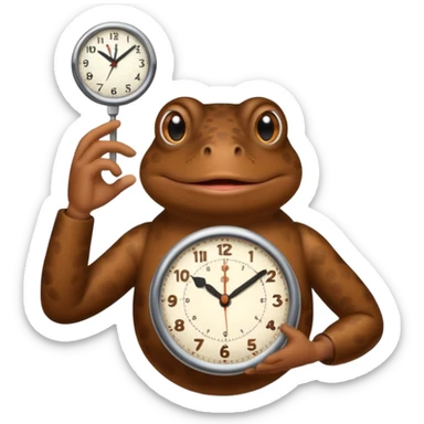 bufo adjusts clock to 4 o clock sticker
