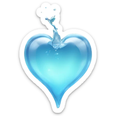 Glass heart with water inside sticker