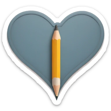 pencil outline of a heart  sticker