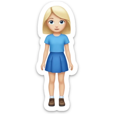 cute girl fuul body with blonde hair sticker