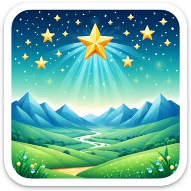 Stars with dew in a valley sticker