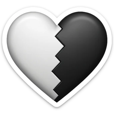 Black and white mix heart sticker