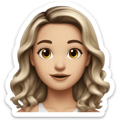 cute white girl w balayage brown roots medium hair  sticker