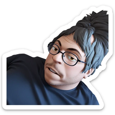 relaxed man with glasses sticker