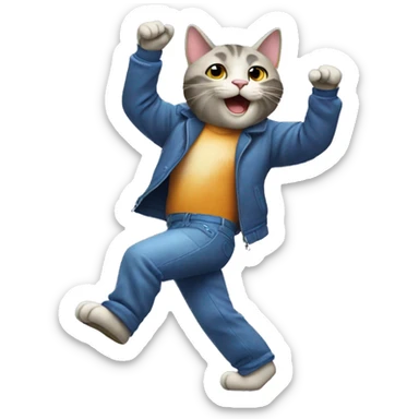 Cat dancing in disco sticker