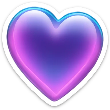 Neon glass blue mauve heart  sticker