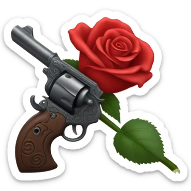 Red rose pistol  sticker