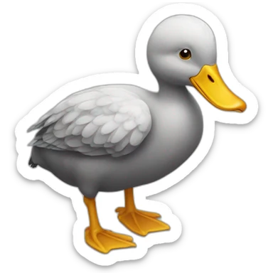 A dodo that has a snout and looks like a duck sticker