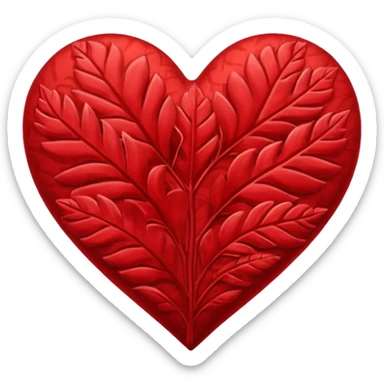 heart with a velvet leaf pattern sticker