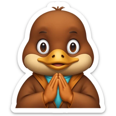 Perry the platypus praying sticker