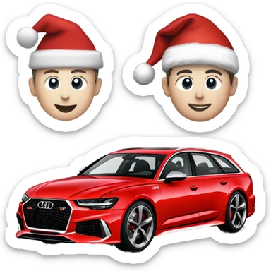 Audi RS6 Red with Santa sticker