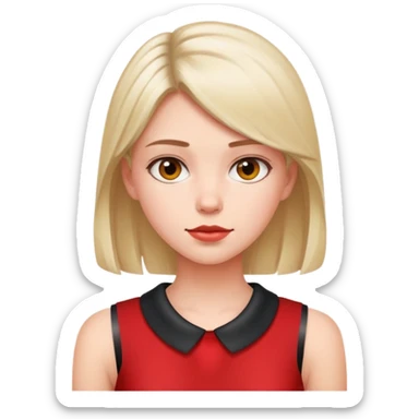 red sleeveless top with a darker collar on a girl sticker