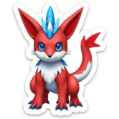  Cute Guilmon-Latias-Umbreon-Fakémon-hybrid-creature (full body)  sticker