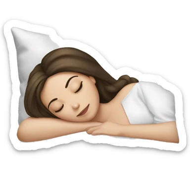 sleeping beauty brunette white girl with a silk pillow sticker