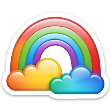 A 3d, not too detailed rainbow prismatic icon sticker