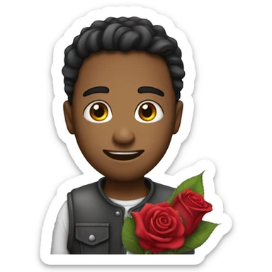 an lover give rose his girlfrien sticker