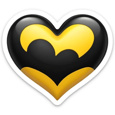 Half black and yellow heart sticker