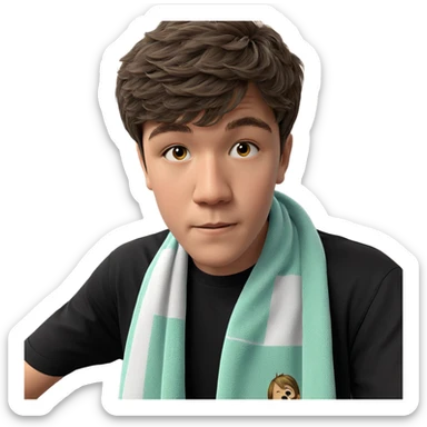 casual boy with towel sticker