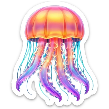 jellyfish with unique design and color sticker