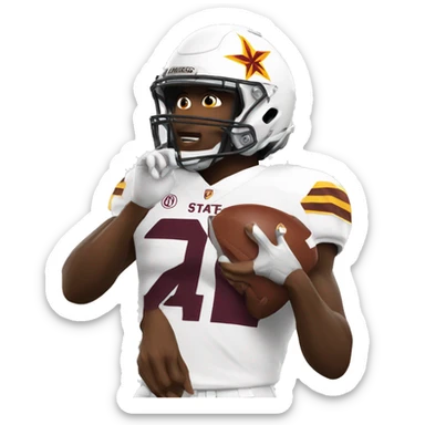 Arizona state university football white player number 4 sticker