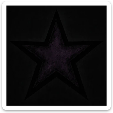 emo-style star, black and purple, moody sticker