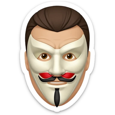 Vendetta man with mask sticker
