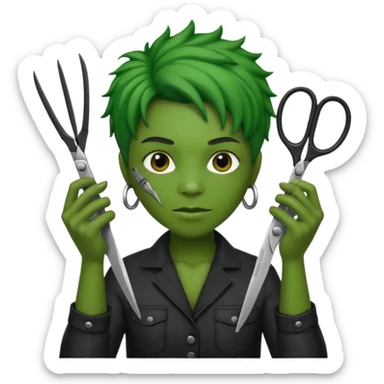 black mutant hairdresser sticker