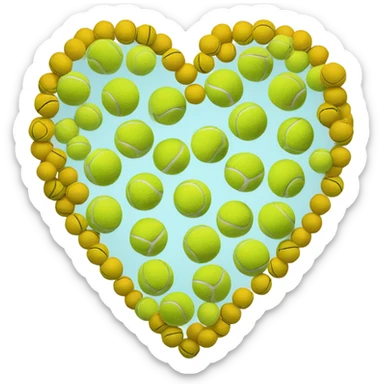 A heart made of a tenis ball sticker